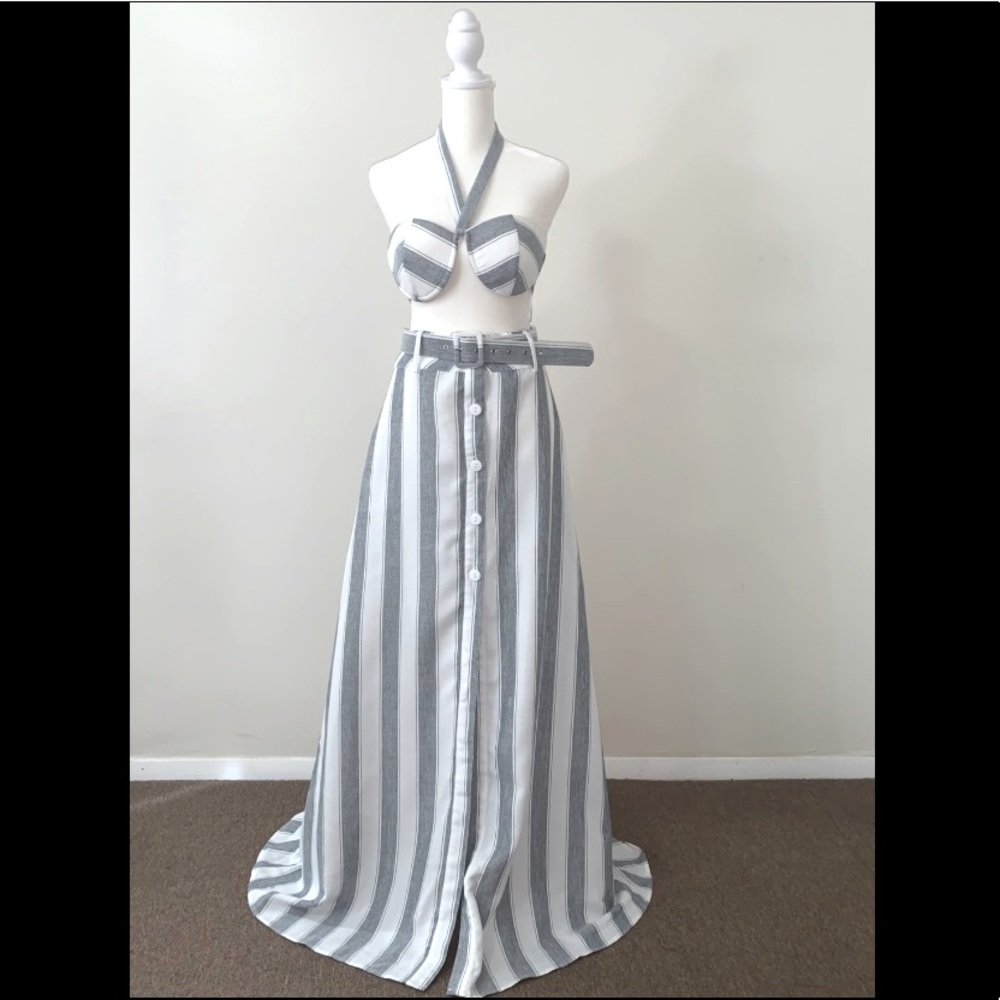 Blithe LA Striped Skirt Set